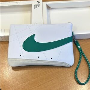 Nike White and Green Blazer Wristlet Bag